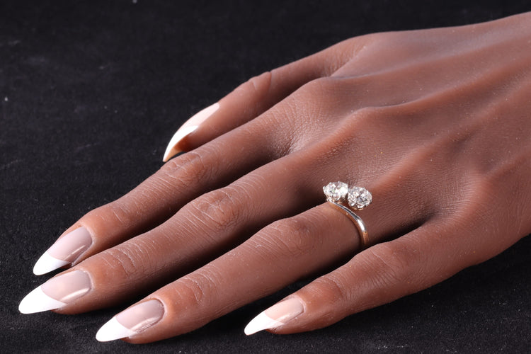 Bague 55 Bague « Toi et Moi » Belle Époque en or rouge 14K et diamants 58 Facettes 15181-0103