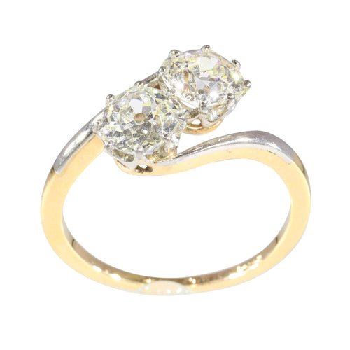 Bague 55 Bague « Toi et Moi » Belle Époque en or rouge 14K et diamants 58 Facettes 15181-0103
