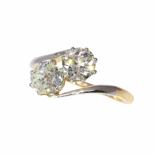 Bague 55 Bague « Toi et Moi » Belle Époque en or rouge 14K et diamants 58 Facettes 15181-0103