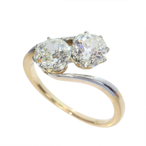Bague 55 Bague « Toi et Moi » Belle Époque en or rouge 14K et diamants 58 Facettes 15181-0103