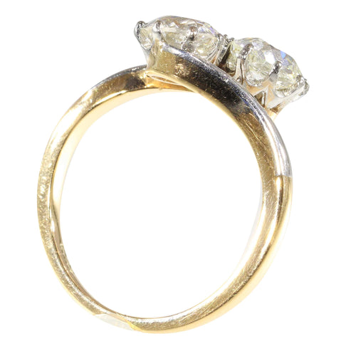 Bague 55 Bague « Toi et Moi » Belle Époque en or rouge 14K et diamants 58 Facettes 15181-0103