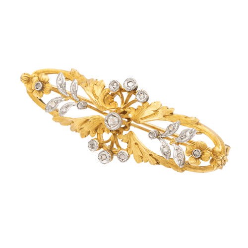 Broche Broche Fleur Or jaune, Or blanc Diamant 58 Facettes 1520142CN