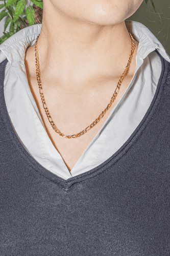 Collier Collier maille Figaro en or jaune 18 carats 58 Facettes 1523665CN