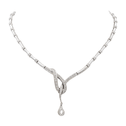 Collier Collier Or blanc Diamant 58 Facettes 1523675CN
