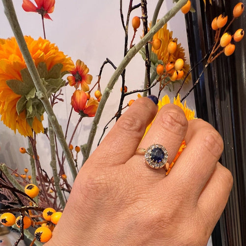 Bague 52 Bague entourage saphir et diamants en or 14 carats 58 Facettes B797A4CD4B16431C945EA7D39DAAA2FE