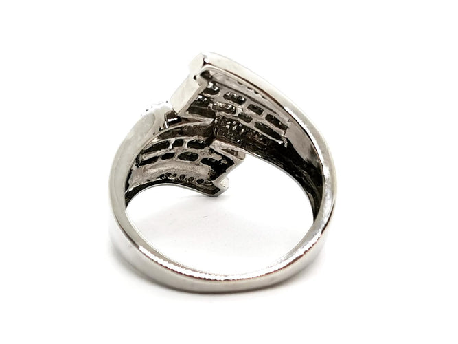 Bague 57.5 Bague en or blanc 18 carats sertie de 93 diamants 58 Facettes 1553044CN