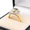 Bague 54.5 Bague grappe en or jaune 18 k, aigue-marine et diamants 58 Facettes E712C420332A4B61B242A174B74796B1