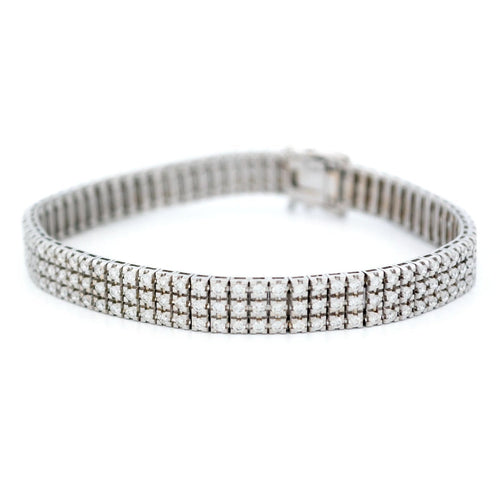 Bracelet Bracelet tennis 3 rangs en or blanc 18 k et diamants 58 Facettes 37FB18ED72D7485AA987B388195C049E