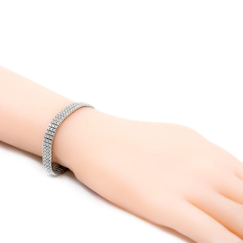 Bracelet Bracelet tennis 3 rangs en or blanc 18 k et diamants 58 Facettes 37FB18ED72D7485AA987B388195C049E