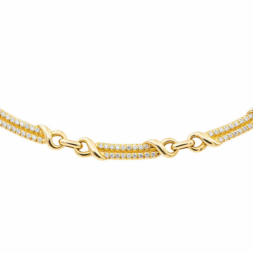 Collier Collier en or jaune 18 carats pavé de diamants 58 Facettes 1580005CN