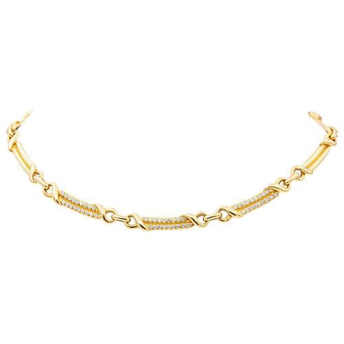 Collier Collier en or jaune 18 carats pavé de diamants 58 Facettes 1580005CN