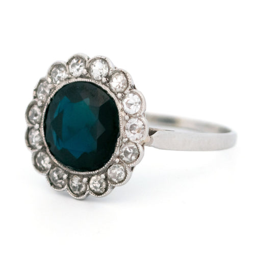 Bague 55 Bague en grappe en platine avec saphirs et diamants 58 Facettes 8E839DFE69BD4C69A5DE6153CFECA1BC