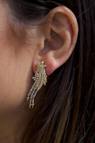 Boucles d'oreilles Boucles d'oreilles étoile filante en or jaune 14 carats et diamants 58 Facettes 1588527CN