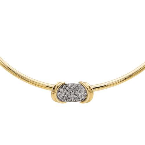 Collier Collier maille oméga en or jaune et blanc 18 carats avec diamants 58 Facettes 1597906CN