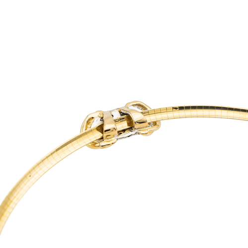 Collier Collier maille oméga en or jaune et blanc 18 carats avec diamants 58 Facettes 1597906CN