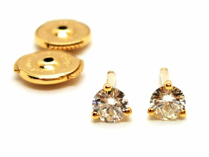 Boucles d'oreilles Boucles d'oreilles Puces Or jaune Diamant 58 Facettes 1599609CN