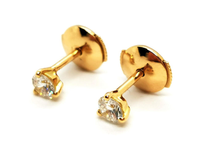 Boucles d'oreilles Boucles d'oreilles Puces Or jaune Diamant 58 Facettes 1599609CN