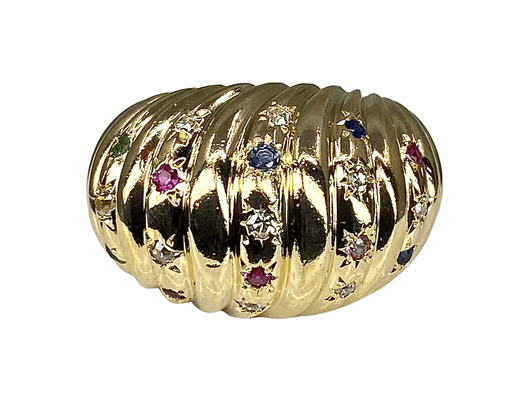 Ring 52 Ring in yellow gold and precious stones 58 Facettes AB327