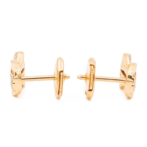 Boucles d'oreilles Fred Chance Infinie - Boucles d'oreilles puces en or rose et diamants 58 Facettes 1600573CN