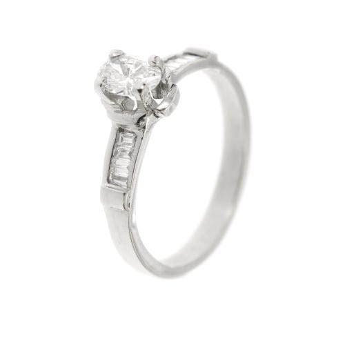 Bague 54 Bague solitaire en or blanc 18 ct avec diamants 0,68 ct 58 Facettes 1608