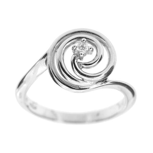 Bague 53 Bliss - Bague solitaire en or blanc 18 ct avec diamant 0,05 ct 58 Facettes 16113