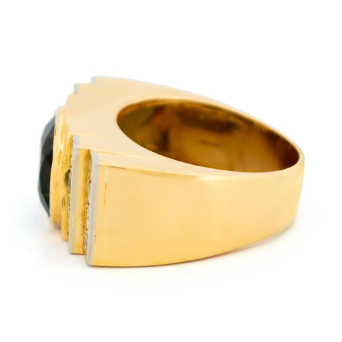 Bague 55 Bague réservoir saphir Verneuil et diamants en or 18 carats 58 Facettes 58B88AD027CB4882B4B2FEAB64BEE8BC