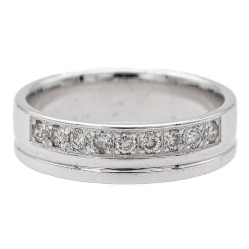 Bague 49 Bague Demi alliance Or blanc Diamant 58 Facettes 1623027CN