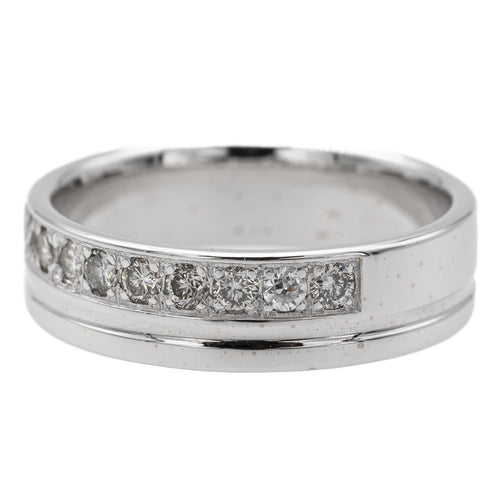 Bague 49 Bague Demi alliance Or blanc Diamant 58 Facettes 1623027CN