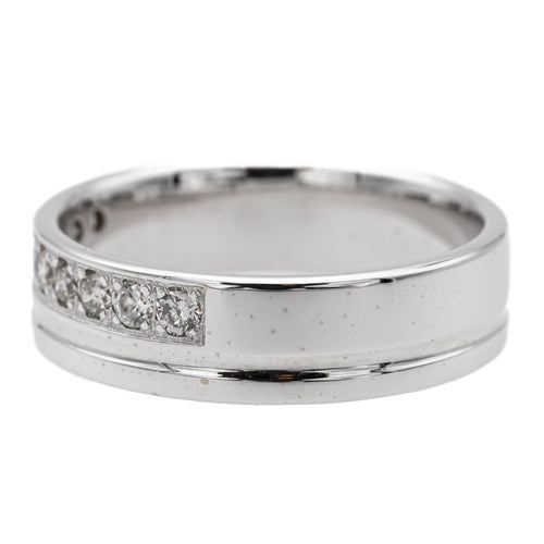 Bague 49 Bague Demi alliance Or blanc Diamant 58 Facettes 1623027CN