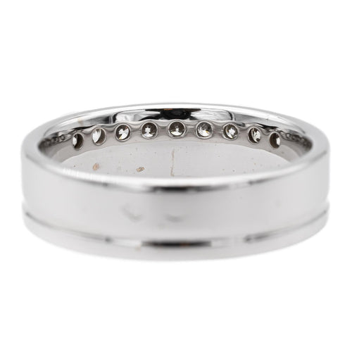 Bague 49 Bague Demi alliance Or blanc Diamant 58 Facettes 1623027CN