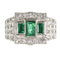 Bague 54 Paire de bagues vintage en platine et argent, émeraudes et diamants 58 Facettes 16281-0017