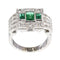 Bague 54 Paire de bagues vintage en platine et argent, émeraudes et diamants 58 Facettes 16281-0017