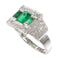 Bague 54 Paire de bagues vintage en platine et argent, émeraudes et diamants 58 Facettes 16281-0017