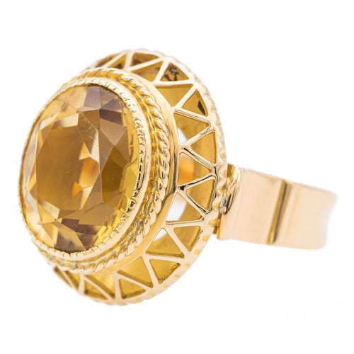 Bague 59 Bague Vintage Or jaune Citrine 58 Facettes 1628827CN