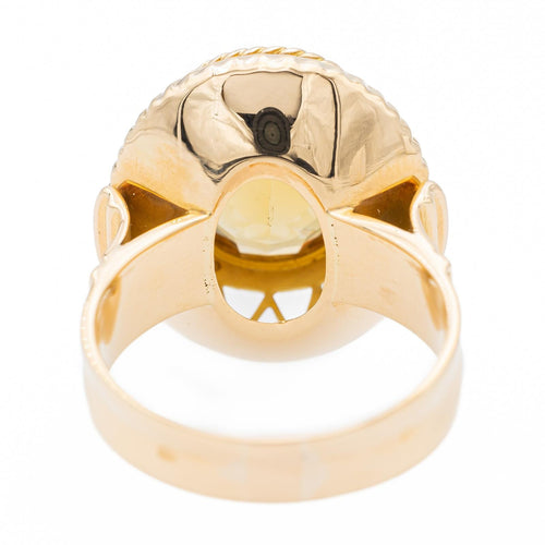 Bague 59 Bague vintage en or jaune 18 carats et citrine 58 Facettes 1628827CN