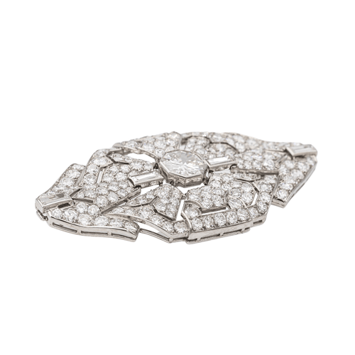 Broche Broche Art déco en or blanc et platine avec diamants 58 Facettes 1629029CN