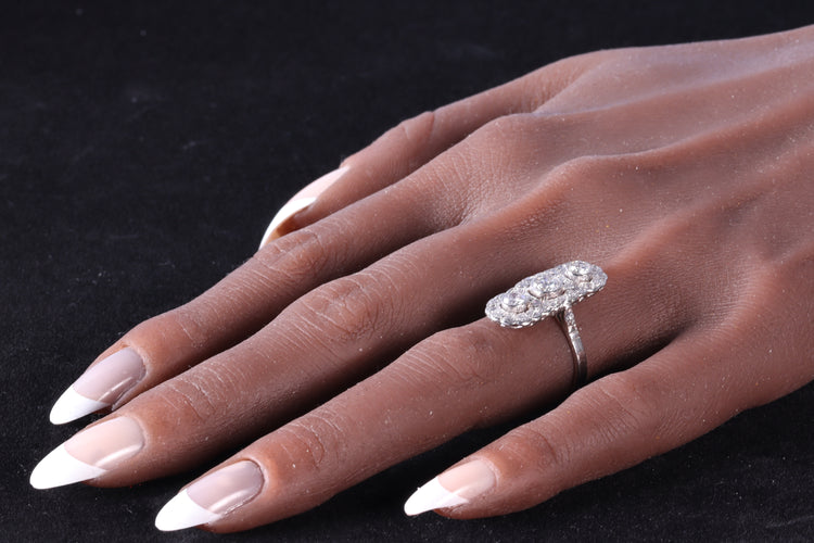 Bague 56 Bague vintage Art déco revival en platine et diamants 58 Facettes 16300-0191