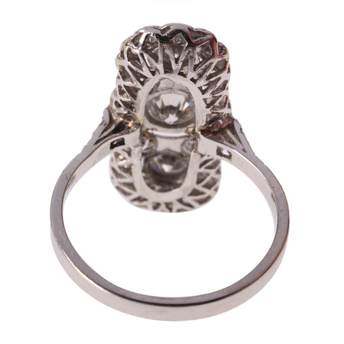 Bague 56 Bague vintage Art déco revival en platine et diamants 58 Facettes 16300-0191