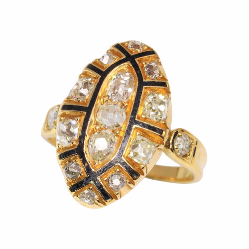 Bague 51 Bague rococo en or jaune 18K et diamants (vers 1750) 58 Facettes 16340-0042