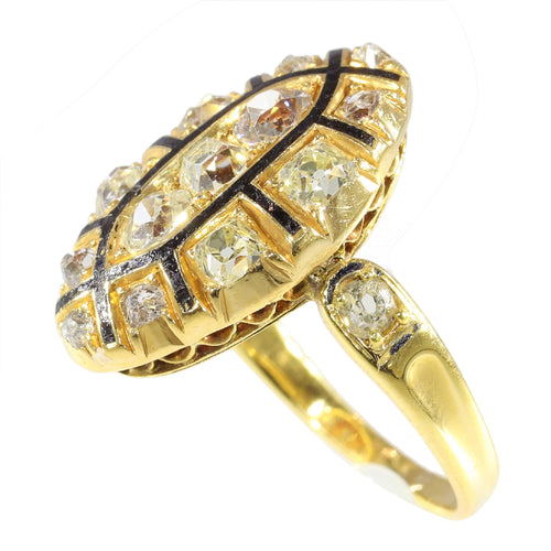 Bague 51 Bague rococo en or jaune 18K et diamants (vers 1750) 58 Facettes 16340-0042