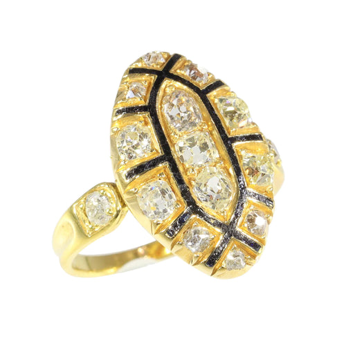 Bague 51 Bague rococo en or jaune 18K et diamants (vers 1750) 58 Facettes 16340-0042