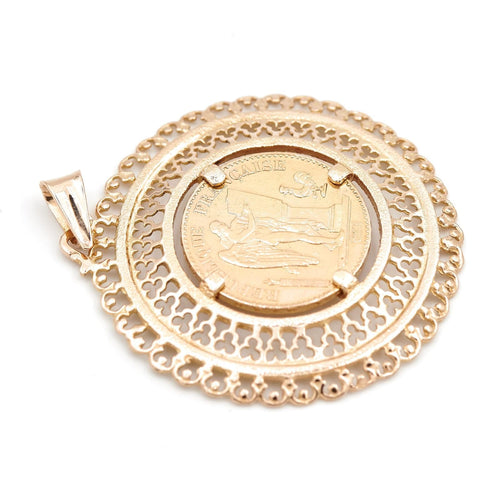 Pendentif Pendentif pièce 20 francs en or jaune 58 Facettes 1637028CN