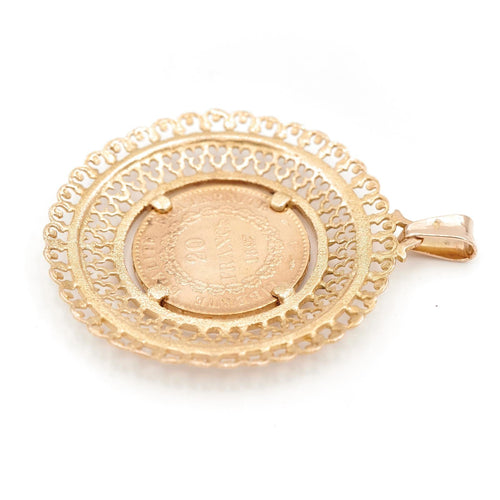Pendentif Pendentif pièce 20 francs en or jaune 58 Facettes 1637028CN
