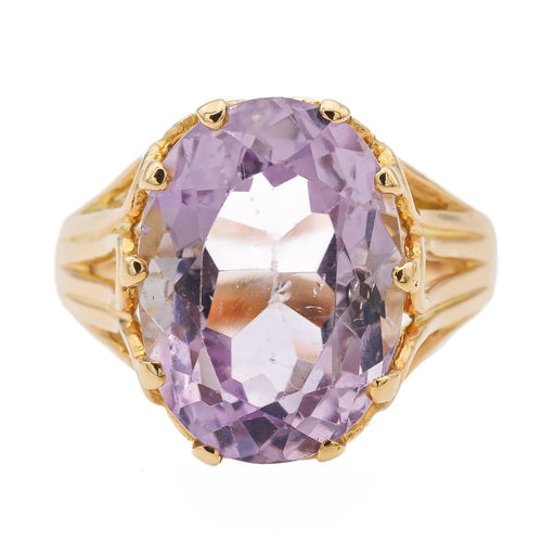 Bague 57 Bague cocktail en or jaune 18 carats avec améthyste 58 Facettes 1637061CN