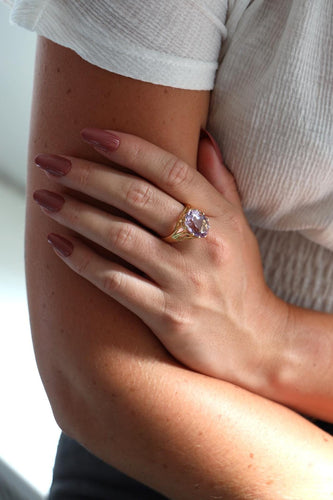 Bague 57 Bague cocktail en or jaune 18 carats avec améthyste 58 Facettes 1637061CN