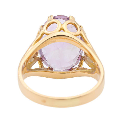 Bague 57 Bague cocktail en or jaune 18 carats avec améthyste 58 Facettes 1637061CN