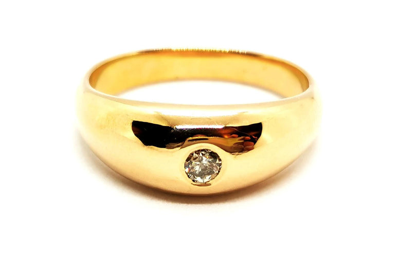 Bague 53.5 Bague en or jaune 18 carats sertie d’un diamant brillant 58 Facettes 1637063CN