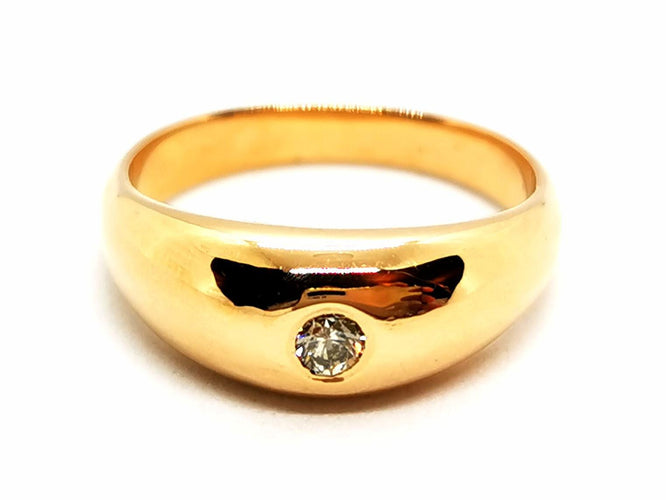 Bague 53.5 Bague en or jaune 18 carats sertie d’un diamant brillant 58 Facettes 1637063CN