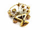 Broche Broche Fleur Or jaune, Or blanc Rubis, Diamant 58 Facettes 1639514CN