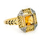Bague 56 Bague en or jaune 18 carats avec citrine et diamants taille ancienne 58 Facettes CEDA8EA58E454F38BA09236B835669E4